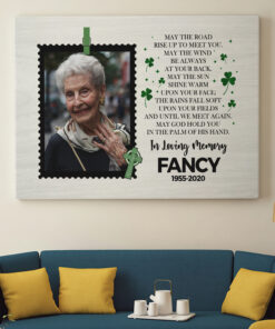 Alternative view of Custom Photo Irish Blessing Sympathy Framed Canvas - May The Road Rise Up To Meet You Unframed Poster