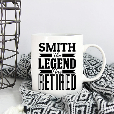 Alternative view of Personalized The Legend Has Retired Coffee Mug - Beer Stein - Water Bottle - Color Changing Mug - Retired Mug