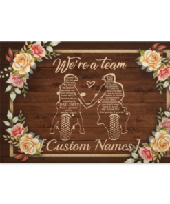Personalized Biker Couple We're a Team Whatever You Lack I Got You Wrapped Framed Canvas Prints - Unframed Poster, White, 0.75'' Framed Canvas