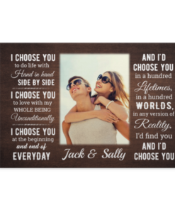 Personalized Photo I Choose You to Do Life with Hand in Hand Side by Side Framed Canvas - Unframed Poster, White, 0.75'' Framed Canvas