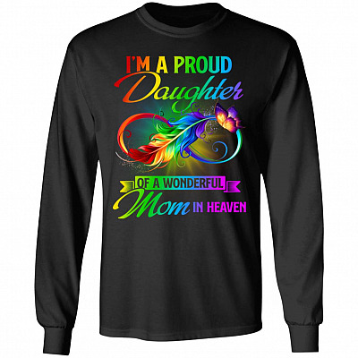 I'm A Proud Daughter Of A MomHoodie, Black, Long Sleeve