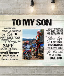 Alternative view of Personalized Photo Motocross To My Son Wherever Your Journey In Life May Take You Canvas - Unframed Poster