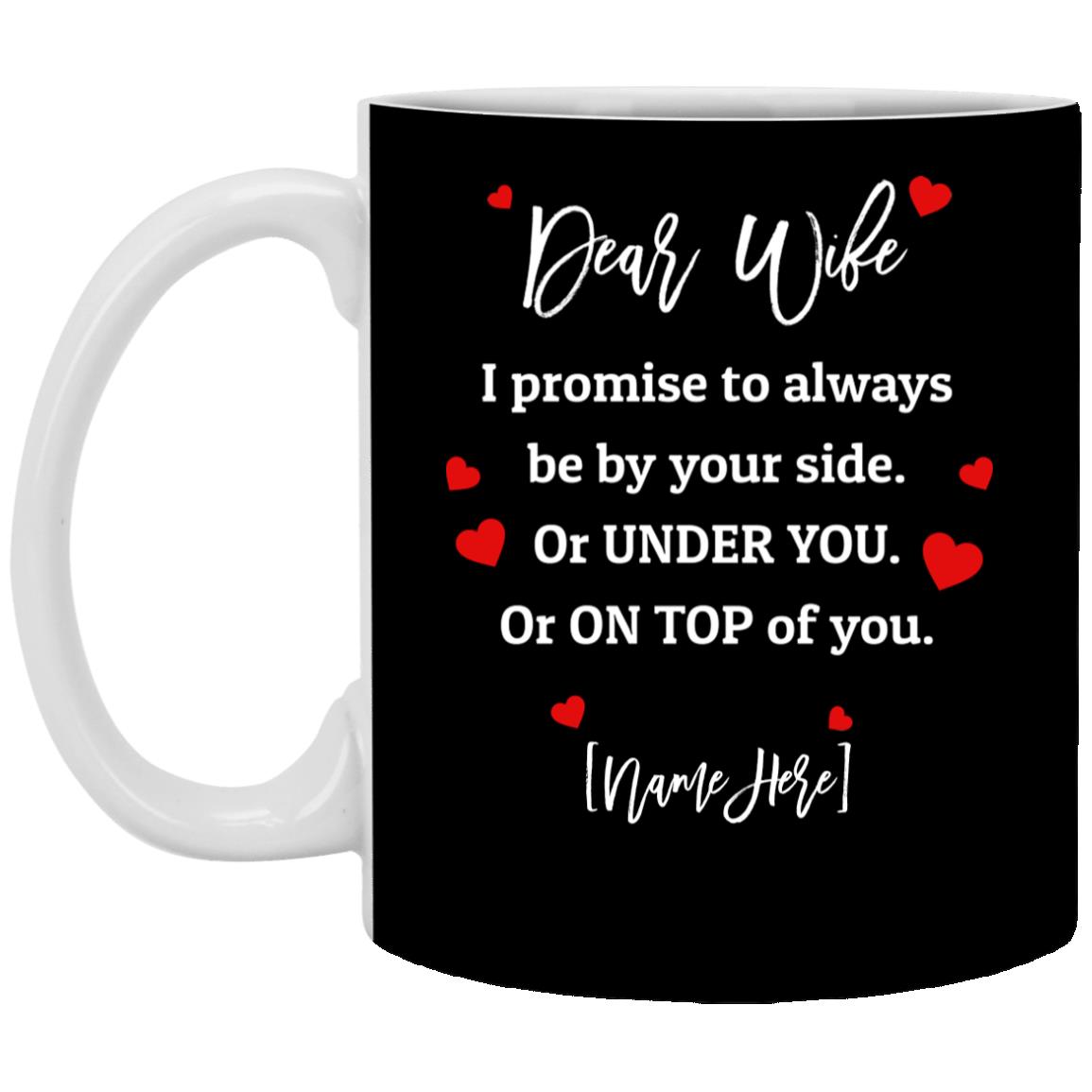 Personalized Wife Mug, Black, 11 oz. White Mug