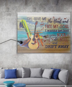 Alternative view of Oh Give Me the Beat and Free My Soul I Wanna Get Lost in Your Rock and Roll Framed Canvas - Unframed Poster