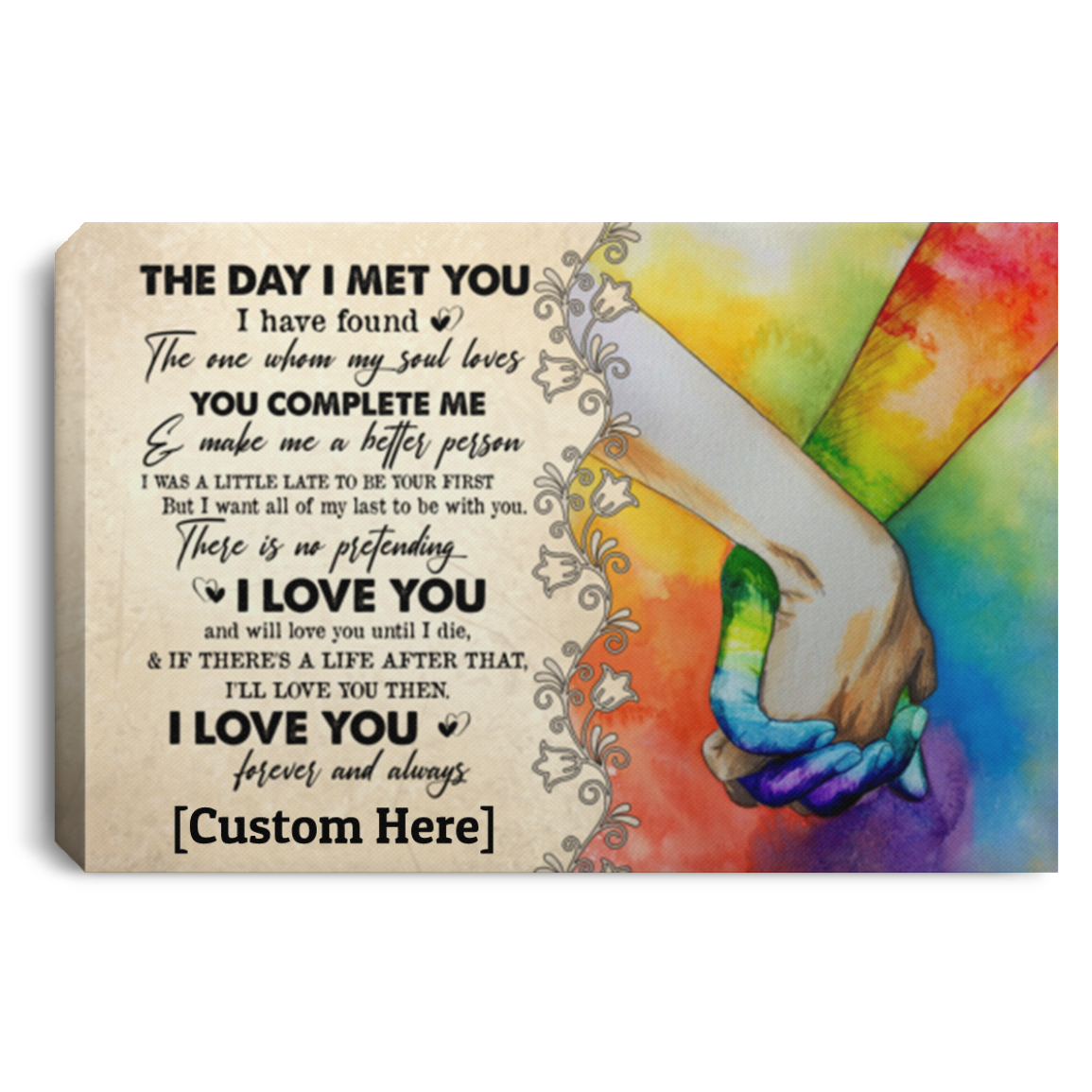 Personalized LGBT The Day I Met You I Have Found The One Whom My Soul Loves Framed Canvas Prints - Unframed Poster, White, 0.75'' Framed Canvas Personalized LGBT The Day I Met You I Have Found The One Whom My Soul Loves Framed Canvas Prints - Unframed Poster, White, 0.75'' Framed Canvas