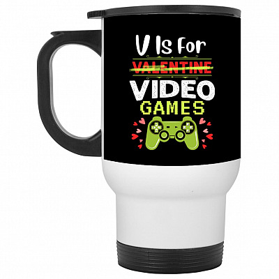 14 oz. White Travel Mug