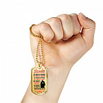 My Husband Is My Best Friend My Greatest Support Through Good Times and Bad Dog Tag Pendant Necklace - Dog Tag (Gold Plated)