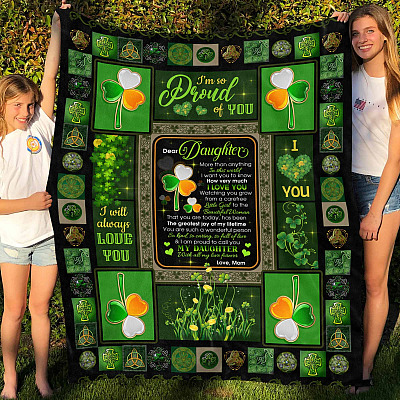 Alternative view of Irish Mom Dear Daughter More Than Anything In This World I Want You To Know How Much I Love You Fleece Blanket