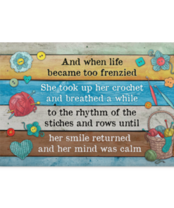 And When Life Became Too Frenzied She Took Up Her Crochet Framed Canvas - Unframed Poster - Crochet Wall Art, White, 0.75'' Framed Canvas