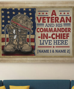 Alternative view of Personalized A Veteran and His Commander-In-Chief Live Here Framed Canvas - Unframed Poster