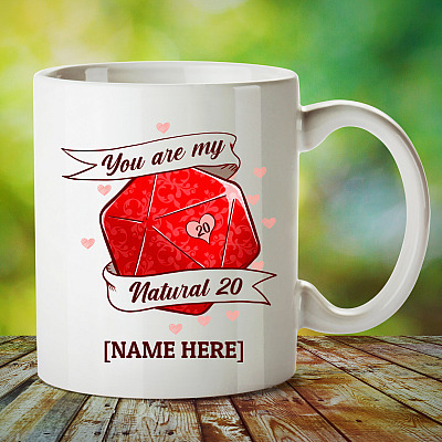 Alternative view of Personalized You Are My Natural 20 Ceramic Coffee Mug - Nat 20 Critical Roll Dnd Mug - Water Bottle