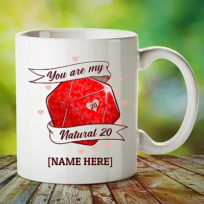 Alternative view of Personalized You Are My Natural 20 Ceramic Coffee Mug - Nat 20 Critical Roll Dnd Mug - Water Bottle