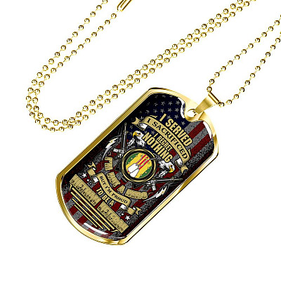 I Served I Sacrificed I Regret Nothing I'm Not A Hero But I'm Proud To Be A Vietnam Veteran Dog Tag Pendant Necklace - Dog Tag (Gold Plated)