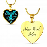 Never Walk Alone My Daughter Walks With Me Heart Pendant Necklace - Grief Gifts for Loss of Daughter - Heart Luxury Necklace (Gold Plated)