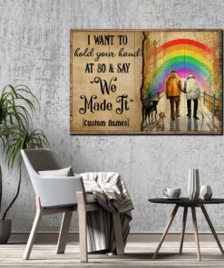 Alternative view of Personalized Gay I Want to Hold Your Hand at 80 and Say We Made It Lgbt Wrapped Framed Canvas Prints - Poster