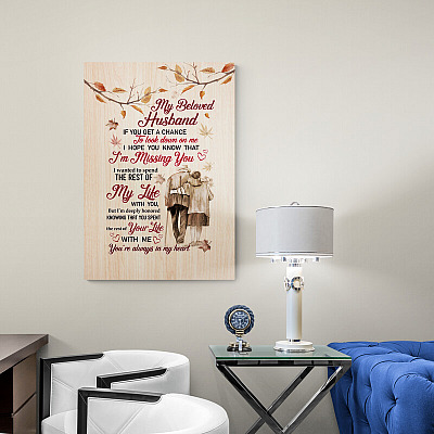 Alternative view of To My Wife If You Get A Chance To Look Down On Me Hope You Know That Im Missing You Framed Canvas - Unframed Poster