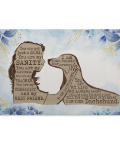 Dachshund Girl You Are Not Just A Dog You Are My Sanity I Am Your Dachshund Framed Canvas Prints - Unframed Poster, White, 0.75'' Framed Canvas