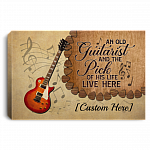 Personalized An Old Guitarist And The Pick Of His Life Live Here Framed Canvas - Unframed Poster, White, 0.75'' Framed Canvas Personalized An Old Guitarist And The Pick Of His Life Live Here Framed Canvas - Unframed Poster, White, 0.75'' Framed Canvas
