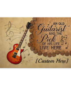 Personalized An Old Guitarist And The Pick Of His Life Live Here Framed Canvas - Unframed Poster, White, 0.75'' Framed Canvas