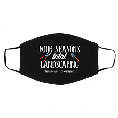 Four Season Total Landscaping Gardening Conferences Washable Reusable Custom Printed Cloth Face Mask Cover, Black, Cloth Face Cover – Medium/Large