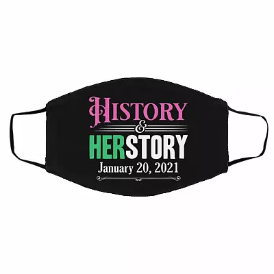 History Mask, Black, Cloth Face Cover – Medium/Large