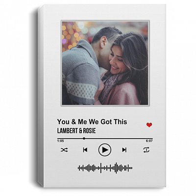 Personalized Photo Our Soundtrack Gallery Wrapped Framed Canvas Prints-Unframed Poster-Home Decor Wall Art, White, 0.75'' Framed Canvas