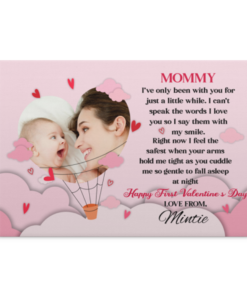 Personalized Photo Mommy I've only Been with You for Just a Little While Framed Canvas - Unframed Poster, White, 0.75'' Framed Canvas