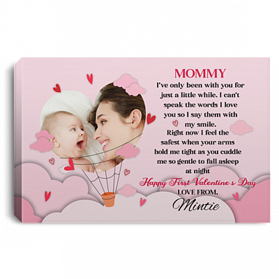 Personalized Photo Mommy I've only Been with You for Just a Little While Framed Canvas - Unframed Poster, White, 0.75'' Framed Canvas