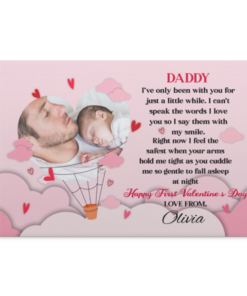 Personalized Photo Daddy I've only Been with You for Just a Little While Framed Canvas - Unframed Poster, White, 0.75'' Framed Canvas