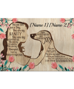 Personalized Dachshund Girl Dog You Are Not Just A Dog You Are My Sanity Framed Canvas Prints - Unframed Poster, White, 0.75'' Framed Canvas