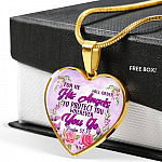 He Will Order His Angel To Protect You Wherever You Go PSALM 91:11 Heart Pendant Necklace - Heart Luxury Necklace (Gold Plated)