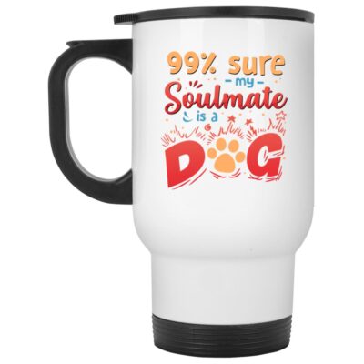 14 oz. White Travel Mug