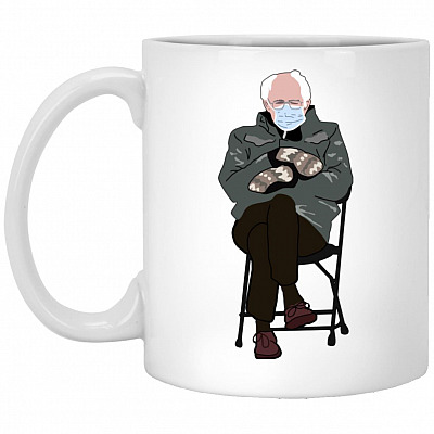 2021 Bernie Sanders Ceramic Coffee Mug, White, 11 oz. White Mug