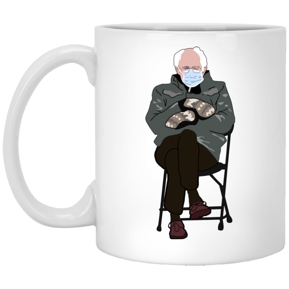 2021 Bernie Sanders Ceramic Coffee Mug, White, 11 oz. White Mug