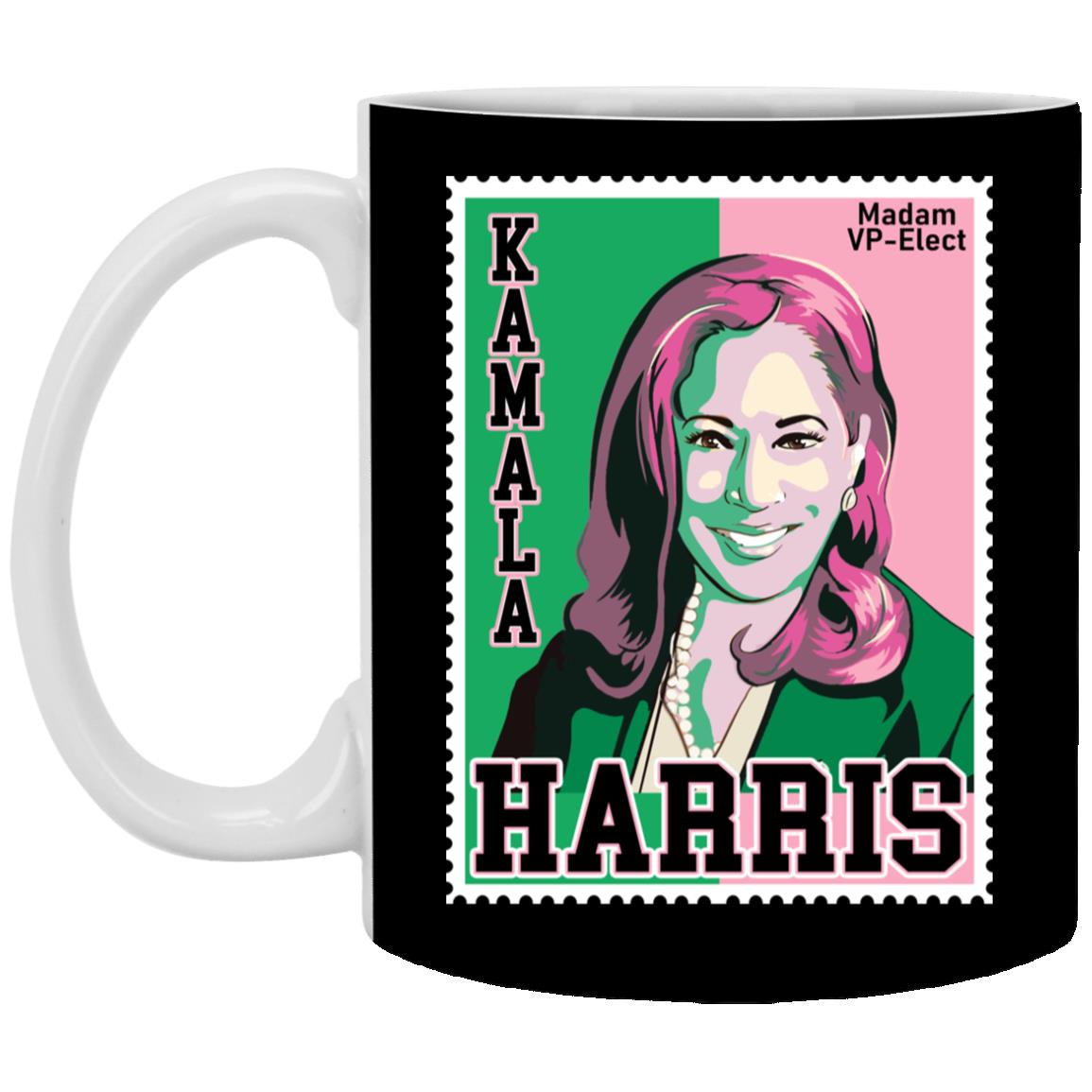 Kamala Mug Pink Green | Kamala AKA 1908 Sorority Madam Vice President Mug |  CubeBik