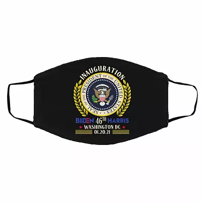 Biden 46th Inauguration Day 2021 Mask, Black, Cloth Face Cover – Medium/Large