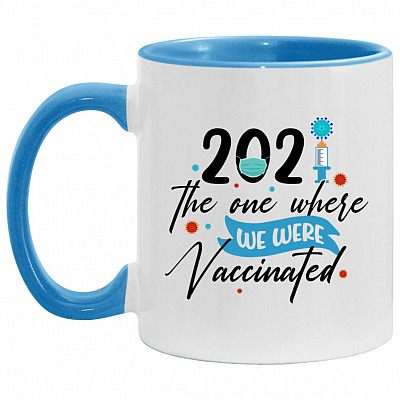 2021 the One, White/Light Blue, 11 oz. Accent Mug