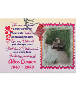 Personalized Photo Memorial The Ones We Love Never Go Away They Walk Beside Us Framed Canvas - Unframed Poster, White, 0.75'' Framed Canvas