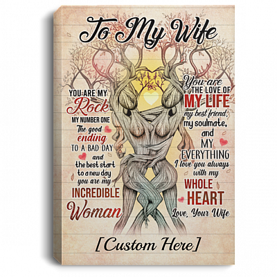 Personalized Lesbian To My Wife You Are My Rock My Number One Framed Canvas Prints - Couple LGBT Unframed Poster, White, 0.75'' Framed Canvas