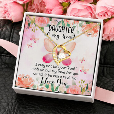 To My Daughter I Love You My Love for You Is Real Mother Daughter Gifts Forever Love Pendant Necklace