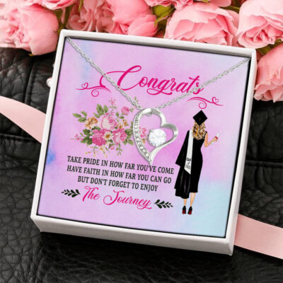 Alternative view of Take Pride in Yourself How Far You Have Come How Far You Can Go Graduation Gifts Love Pendant Necklace