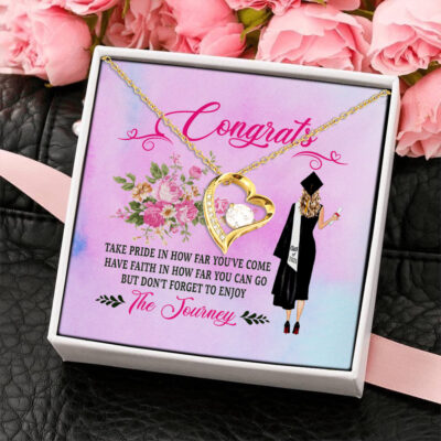 Take Pride in Yourself How Far You Have Come How Far You Can Go Graduation Gifts Love Pendant Necklace
