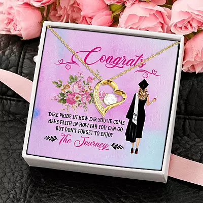 Take Pride in Yourself How Far You Have Come How Far You Can Go Graduation Gifts Love Pendant Necklace