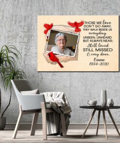 Alternative view of Personalized Photo Memorial Those We Love Don't Go Away They Walk Beside Us Framed Canvas - Unframed Poster