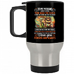 To My Husband Mug, Black, 14 oz. Silver Travel Mug