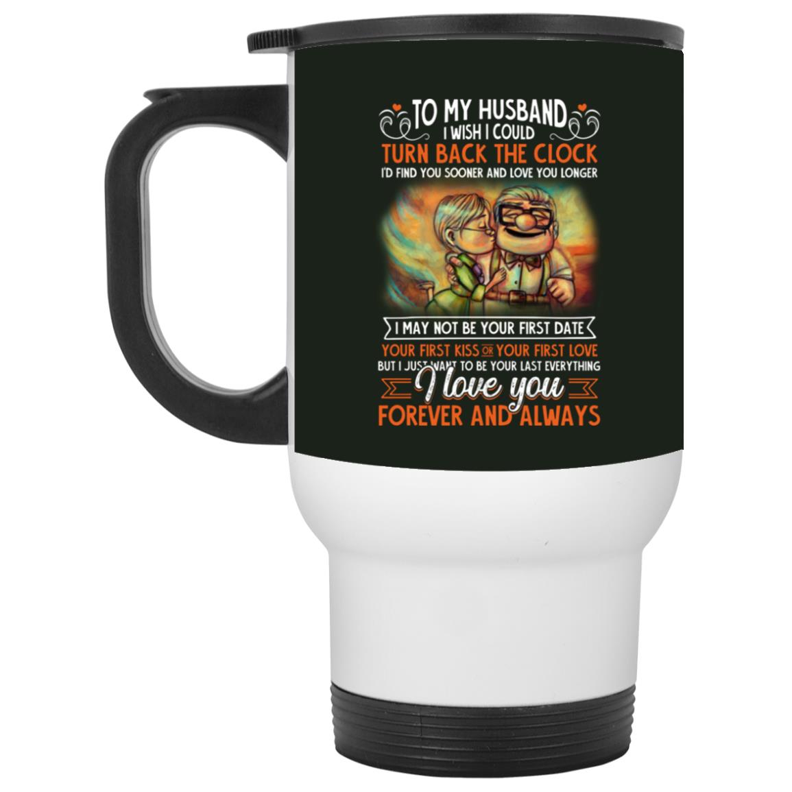 To My Husband Mug, Forest, 14 oz. White Travel Mug