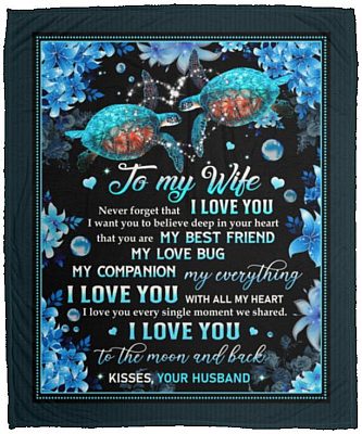 Turtle To My Wife, White, Cozy Plush Fleece Blanket - 50x60