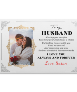 Personalized Photo To My Husband Meeting You Was Fate Framed Canvas Prints - Unframed Poster, White, 0.75'' Framed Canvas