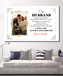 Alternative view of Personalized Photo To My Husband Meeting You Was Fate Framed Canvas Prints - Unframed Poster