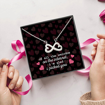 Alternative view of Of All the Weirdos on the Internet I'm Glad I Picked You Valentine's Day Infinity Heart Pendant Necklace